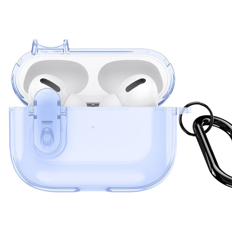 DUX DUCIS PECL Series for Apple AirPods Pro 2 Earphone Case TPU+PC Cover with Hanging Hook - Blue