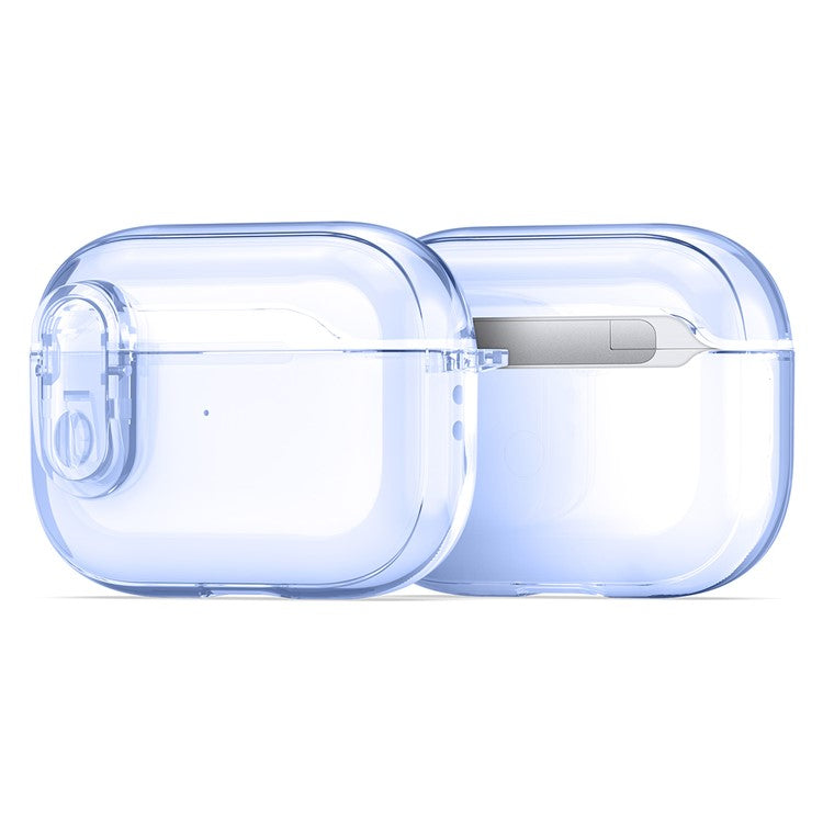 DUX DUCIS PECL Series for Apple AirPods Pro 2 Earphone Case TPU+PC Cover with Hanging Hook - Blue