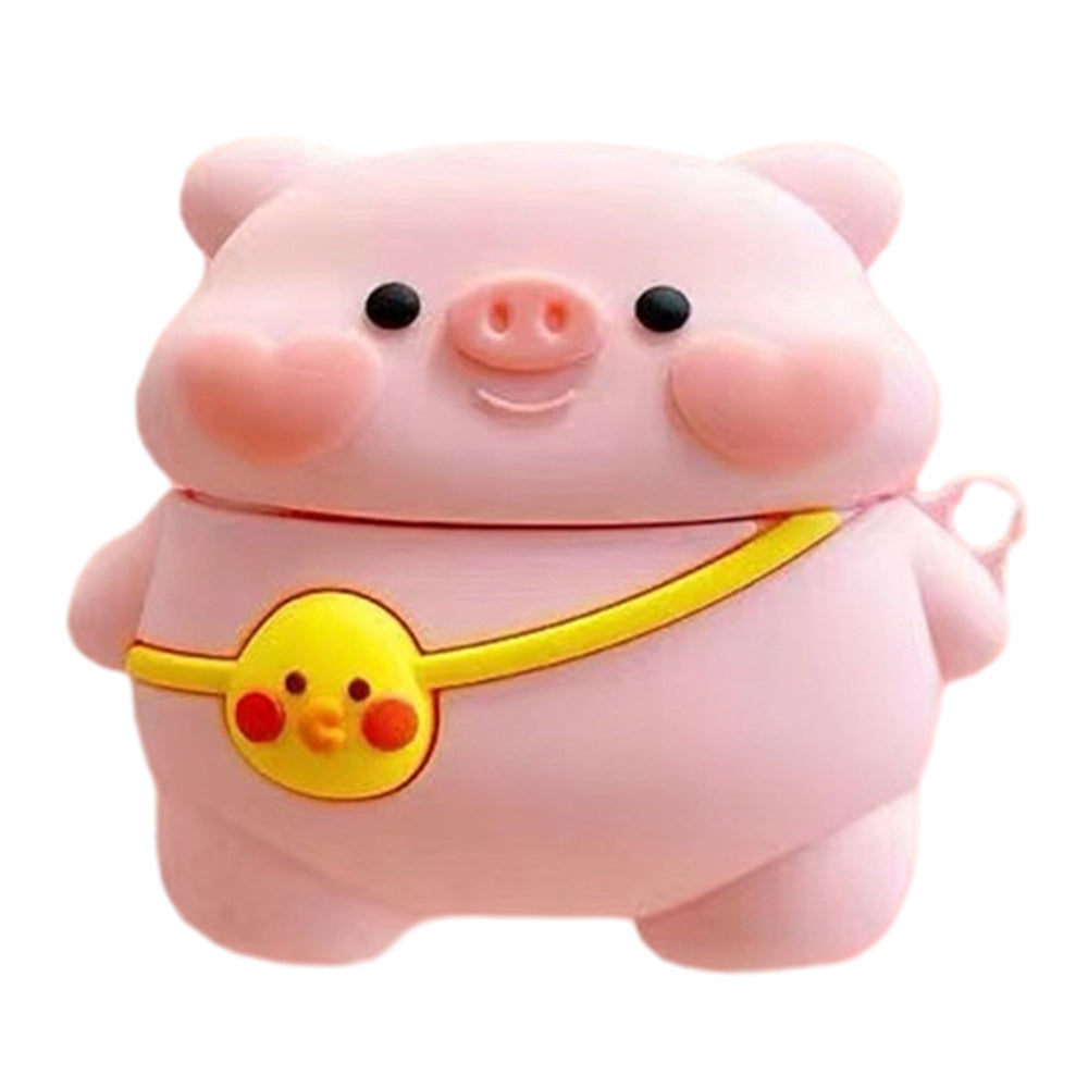 For Xiaomi Redmi Buds 4 Pro Lovely Cartoon Silicone Cover Bluetooth Earphone Protection Sleeve - Pig with Bag