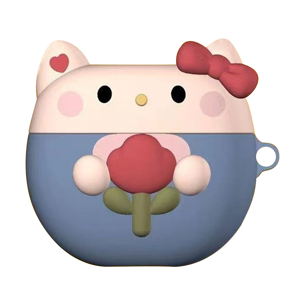 For Xiaomi Redmi Buds 4 Pro Lovely Cartoon Silicone Cover Bluetooth Earphone Protection Sleeve - Flower Rabbit