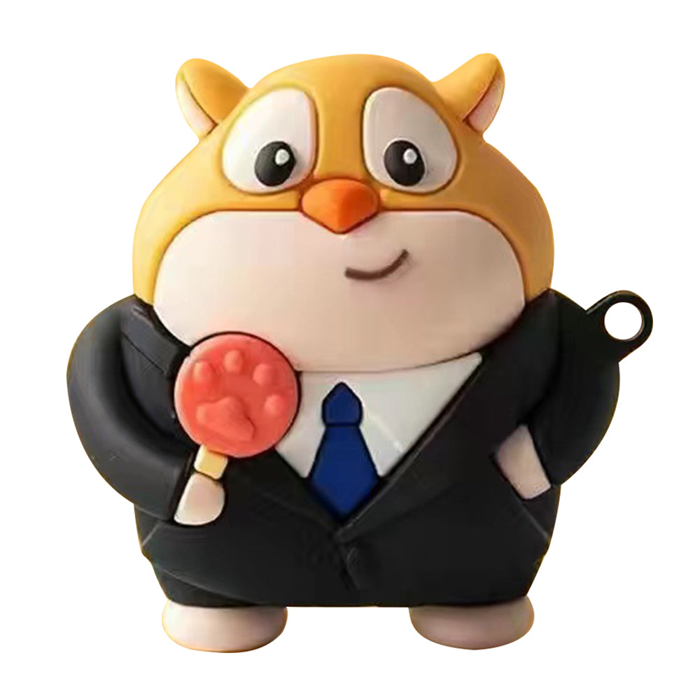 No.2 Silicone Sleeve for Xiaomi Redmi AirDots 3 Pro Cute Cartoon Shape Earphone Cover - Tuxedo Bear