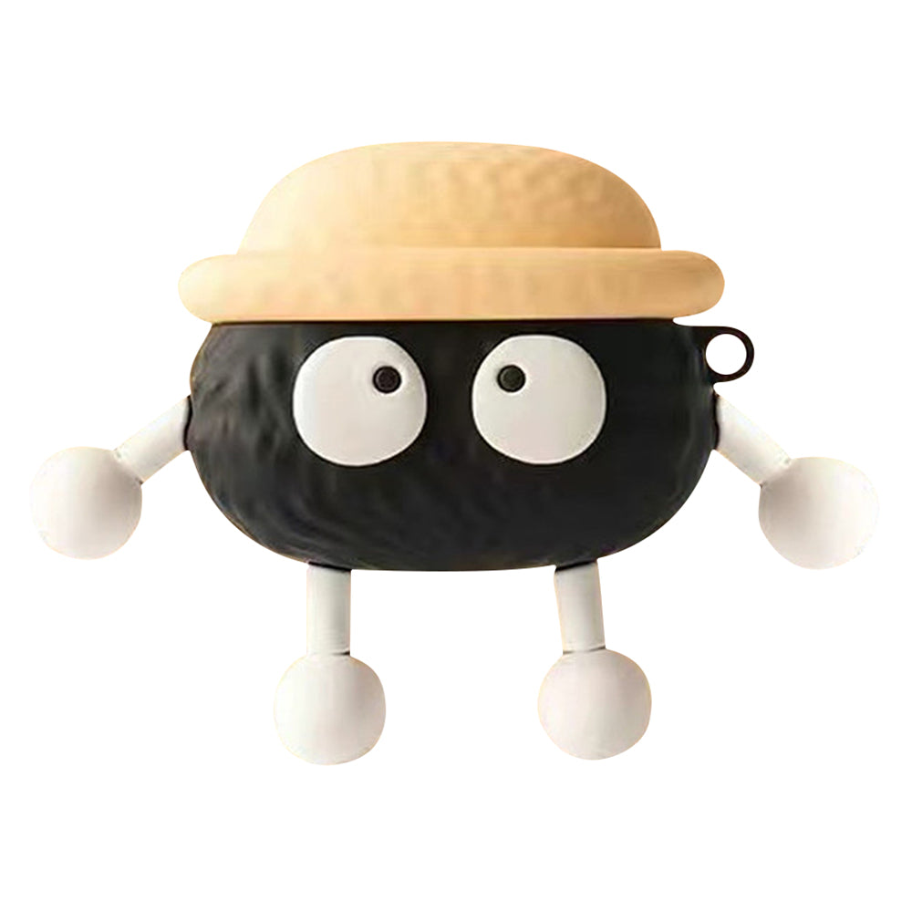 No.3 Silicone Sleeve for Huawei FreeBuds Clip Earphone Cute Cartoon Protective Cover - Briquette with Hat