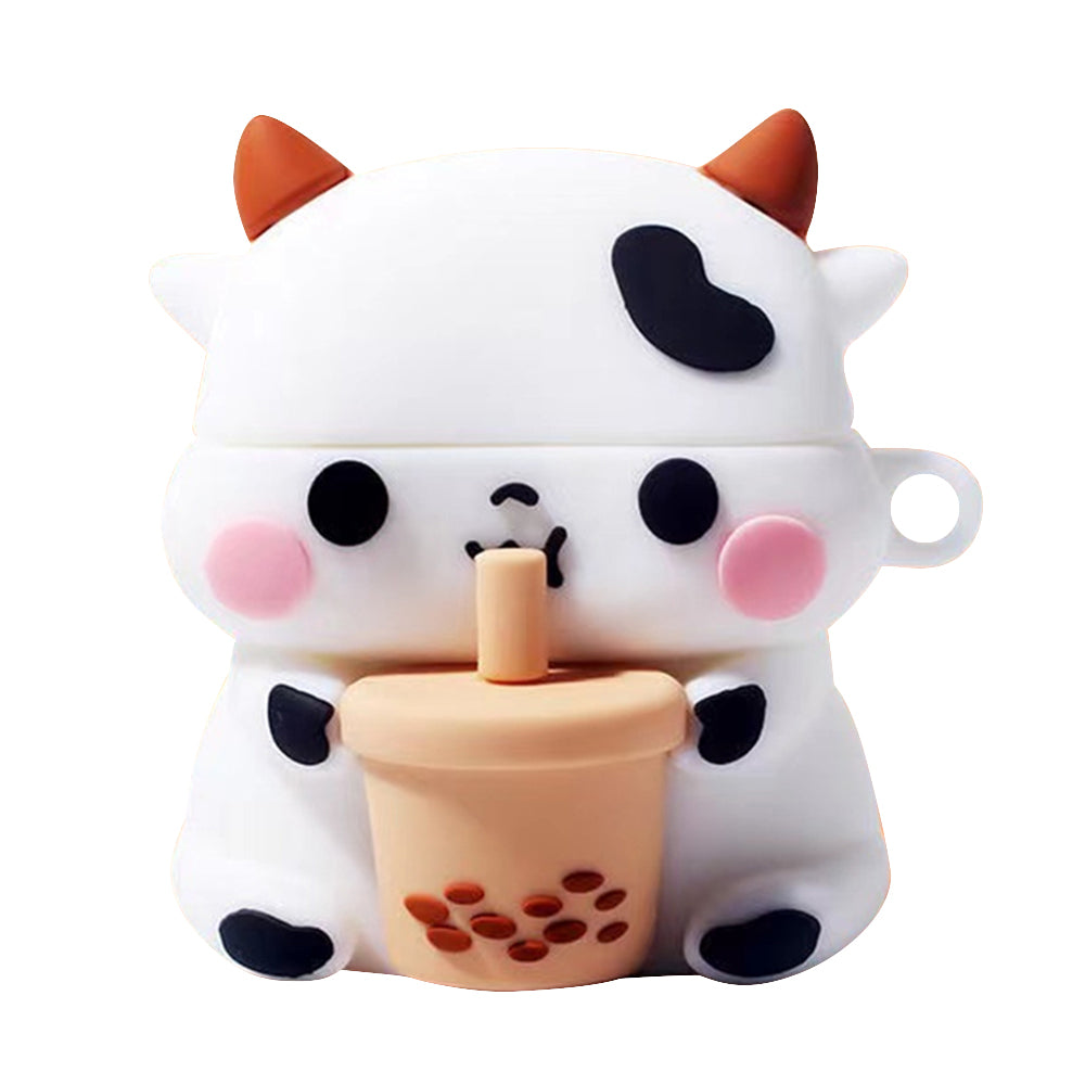 No.2 Cute Silicone Sleeve for Huawei FreeBuds 5 Cartoon Shape Earphone Cover - Cow and Milk Tea