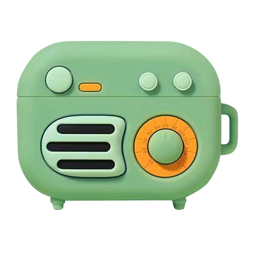 No.2 For Huawei FreeBuds 4i Dust-proof Silicone Case Cute Cartoon Earphone Protective Cover - Matcha Green Radio
