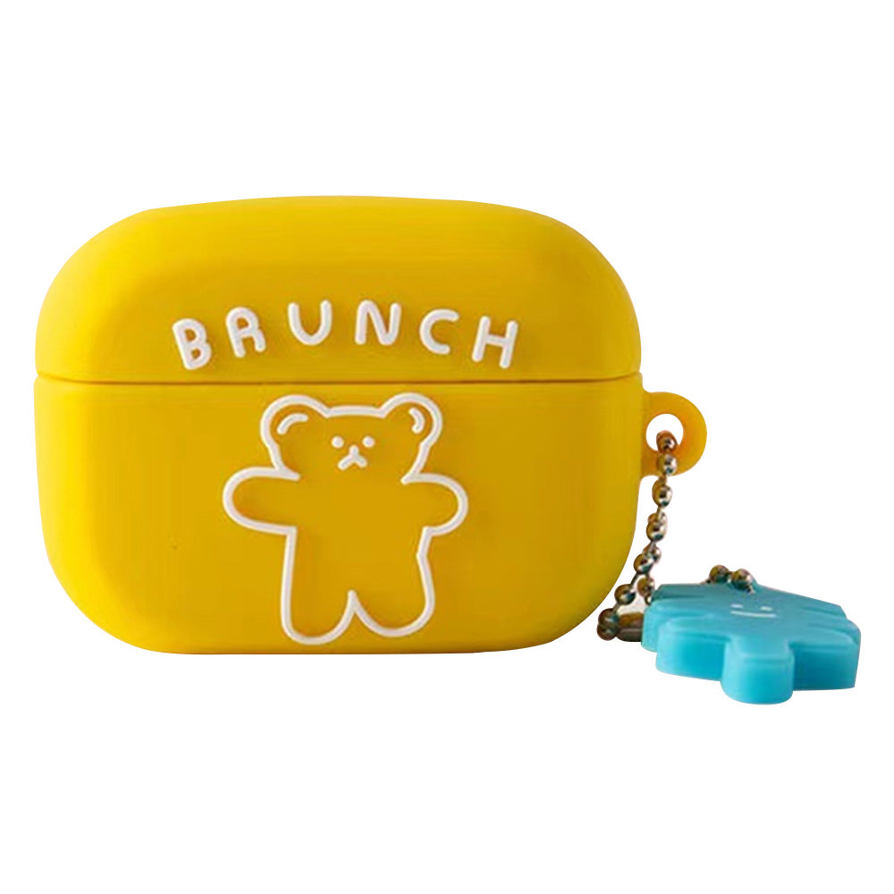 No.2 For Huawei FreeBuds 4i Dust-proof Silicone Case Cute Cartoon Earphone Protective Cover - Yellow Bear