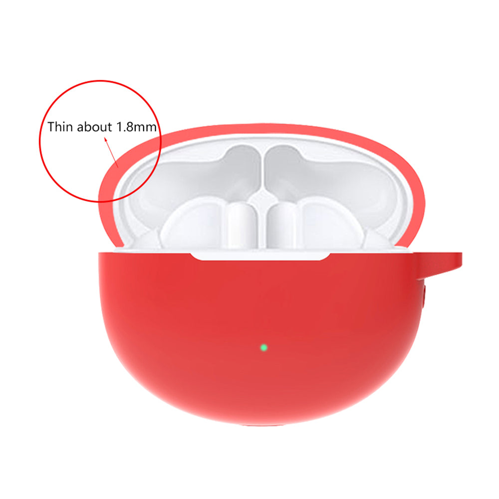 For Huawei FreeBuds 4i Bluetooth Earphone Silicone Case Anti-drop Cover with Hanging Buckle - Grey