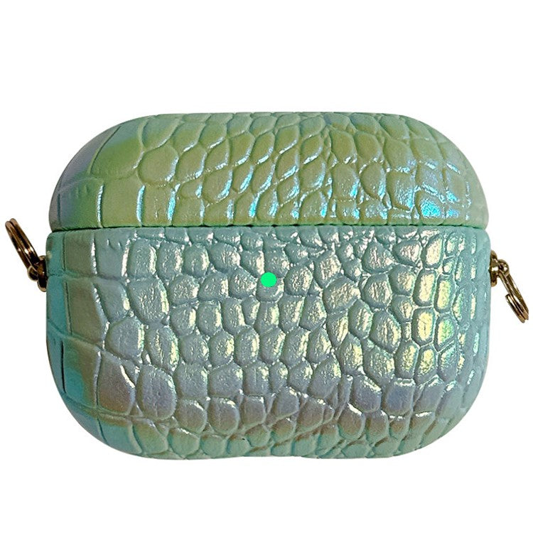 For AirPods Pro 2 Bluetooth Earphone Case Colorful PU Leather+PC Shell Charging Bin Sleeve - Green