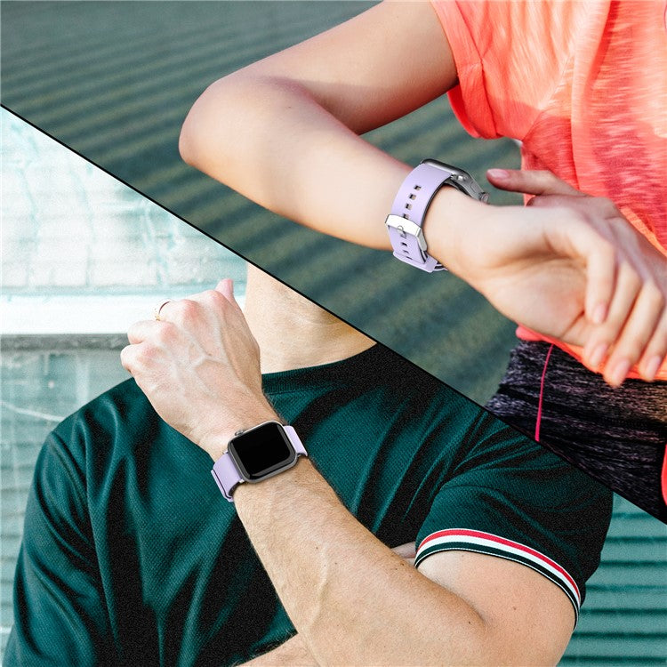 AHASTYLE WA11 Watch Band for Apple Watch Series 10 46mm / Ultra 2 Ultra 49mm / Series 9 8 7 45mm / 6 5 4 SE (2023) SE (2022) SE 44mm / 3 2 1 42mm Contrast Colors Silicone Strap - Purple+Black