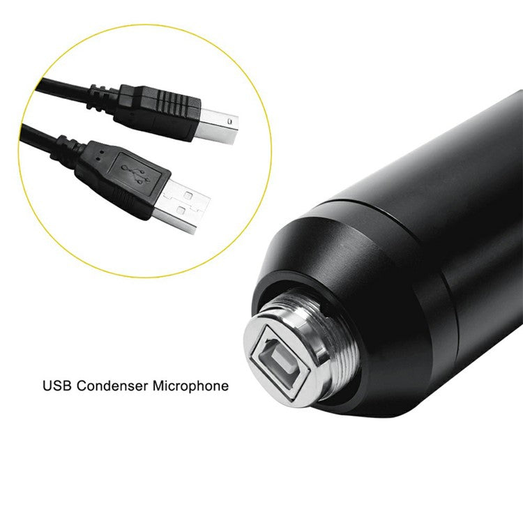 BM800 USB Streaming PC Microphone Kit 192KHz/24Bit Condenser Mic for Podcasting Gaming Home Recording - Black