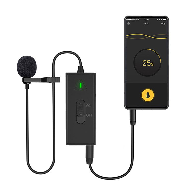 KATTO KT-C3 Noise Reduction 360° Omni-directional Sound Pick-up Type-C Rechargeable Lapel Microphone