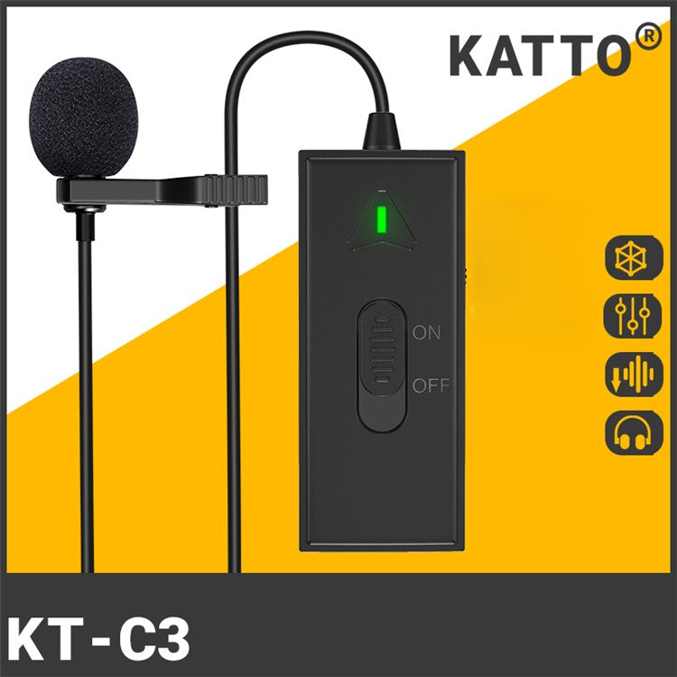 KATTO KT-C3 Noise Reduction 360° Omni-directional Sound Pick-up Type-C Rechargeable Lapel Microphone