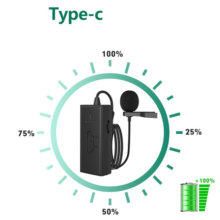 KATTO KT-C3 Noise Reduction 360° Omni-directional Sound Pick-up Type-C Rechargeable Lapel Microphone