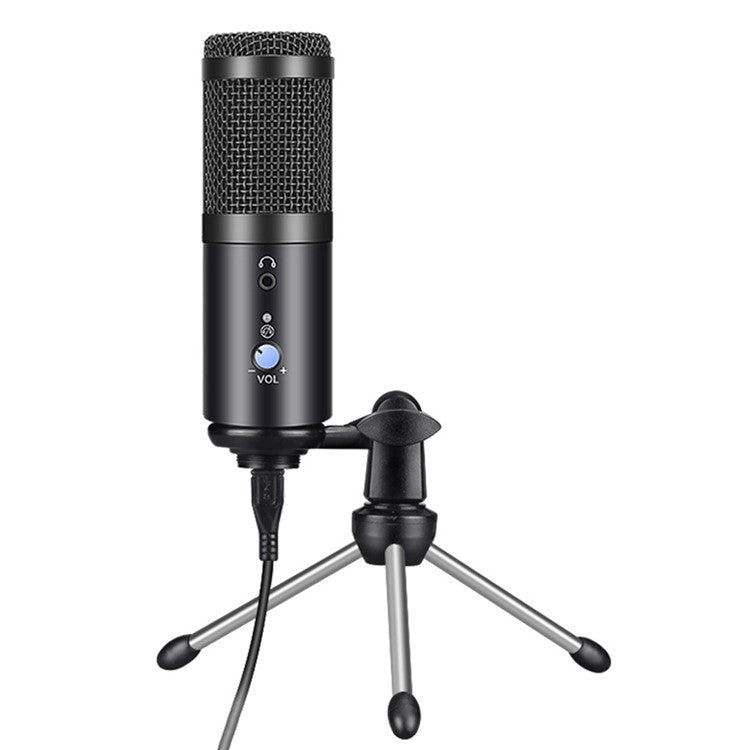 AK-5 Condenser Microphone USB Studio Mic Recording PC Mic for Live-Streaming - Black