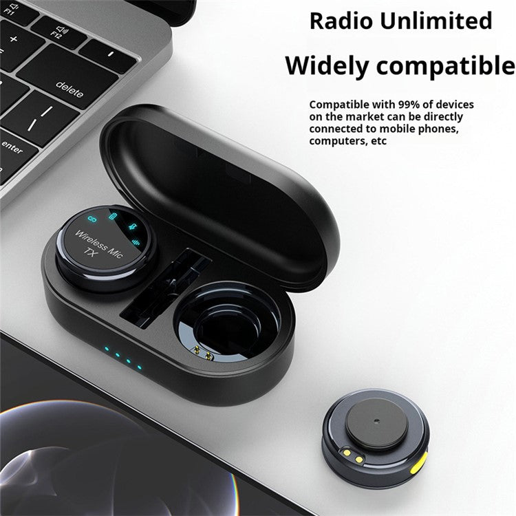 S3 1 Pair 2.4G Wireless Clip-On Microphone with 1 Type-C Receiver for Outdoor Live Broadcasting - Black