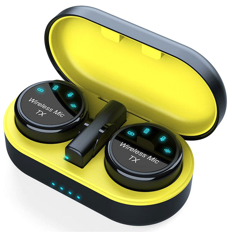 S3 1 Pair 2.4G Wireless Clip-On Microphone with 1 Type-C Receiver for Outdoor Live Broadcasting - Yellow