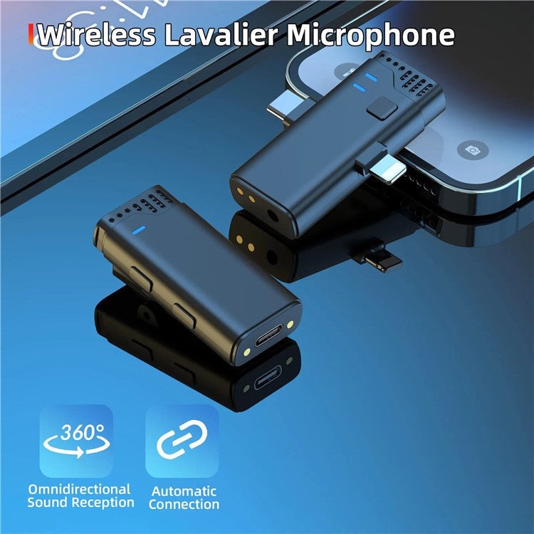 JMARY MW16 Plug and Play Wireless Lavalier Microphone with 3.5mm+Type-C+iP 3-in-1 Receiver