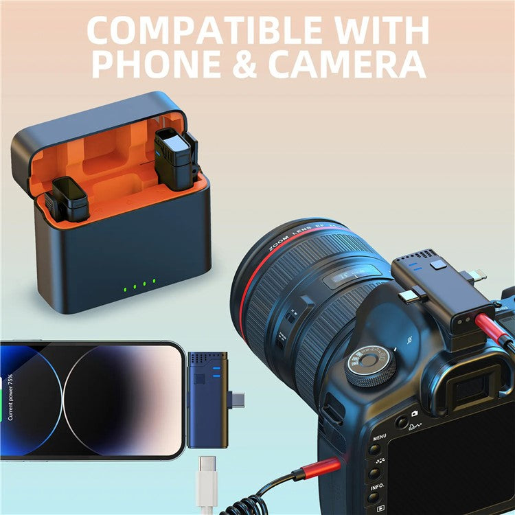 JMARY MW16 Plug and Play Wireless Lavalier Microphone with 3.5mm+Type-C+iP 3-in-1 Receiver