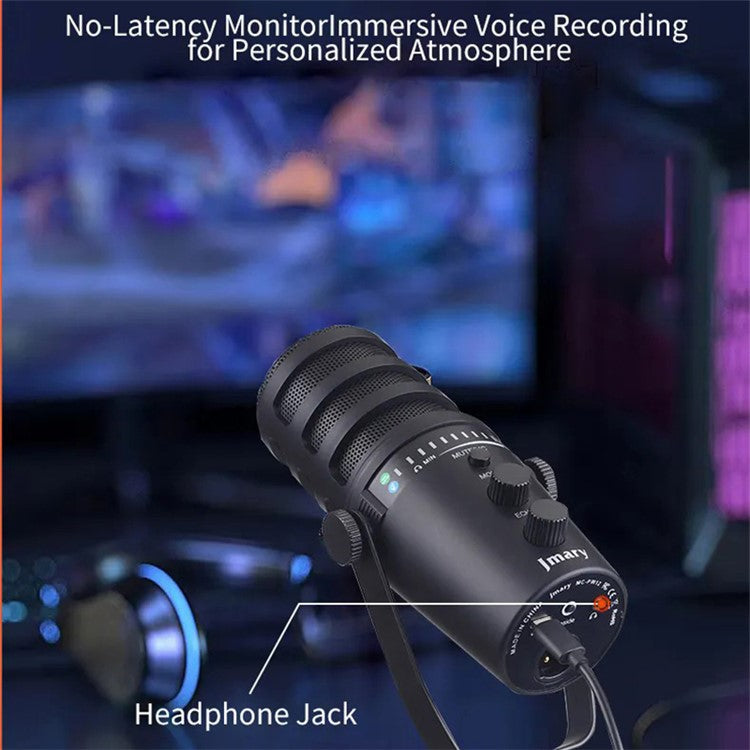 JMARY MC-PW12 USB Mic 360 Degree Rotating Zero Latency Desktop Microphone