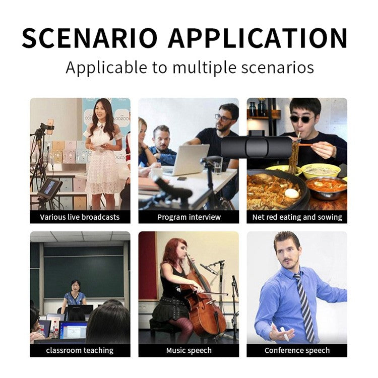 K1 Noise Reduction 2.4G Wireless Lavalier Microphone with Type-C Receiver + iP Audio Converter