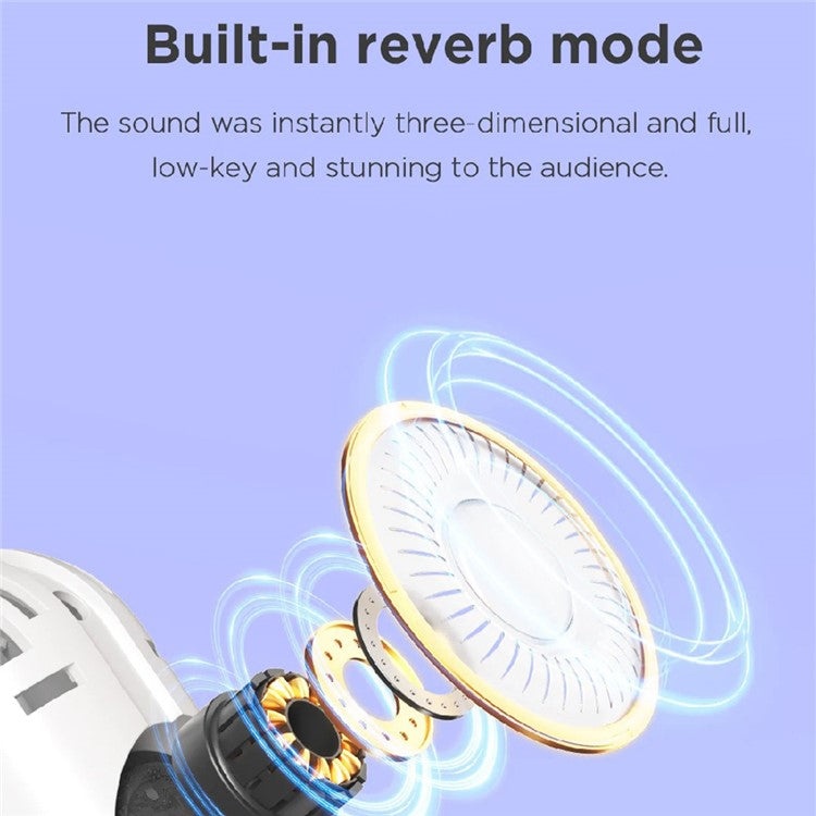 BOYA K11 Bluetooth Wireless Microphone with RGB Light Karaoke Mic for Phone / Tablet / PC - White