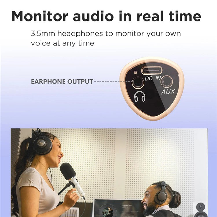 BOYA K11 Bluetooth Wireless Microphone with RGB Light Karaoke Mic for Phone / Tablet / PC - White