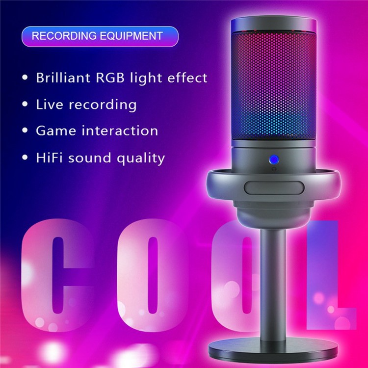 ME6S Professional Condenser Mic USB Desktop Microphone for Computer Gaming Live Broadcast