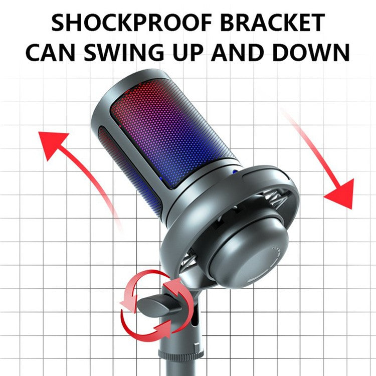 ME6S Professional Condenser Mic USB Desktop Microphone for Computer Gaming Live Broadcast