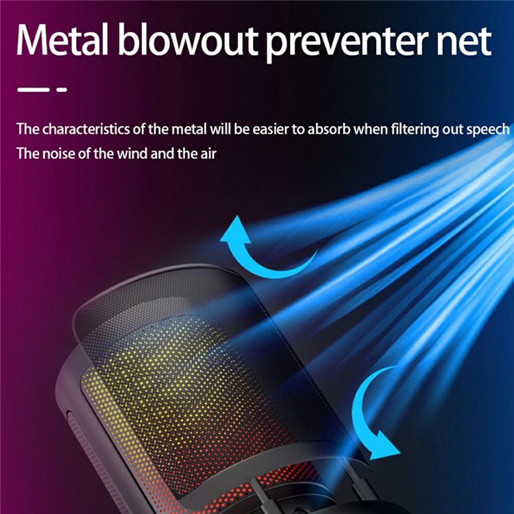 ME6P RGB Light USB Condenser Microphone Conference Recording Professional Desktop Mic