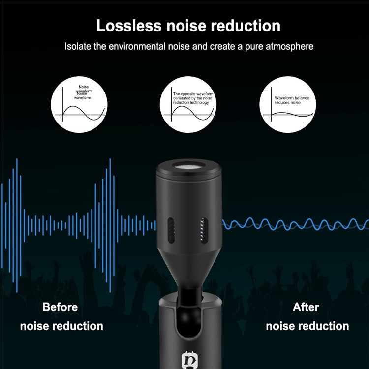 PULUZ PU614B 3.5mm Wireless Lavalier Microphone Clip-On Unidirectional Lapel Mic for Interview, Live Stream