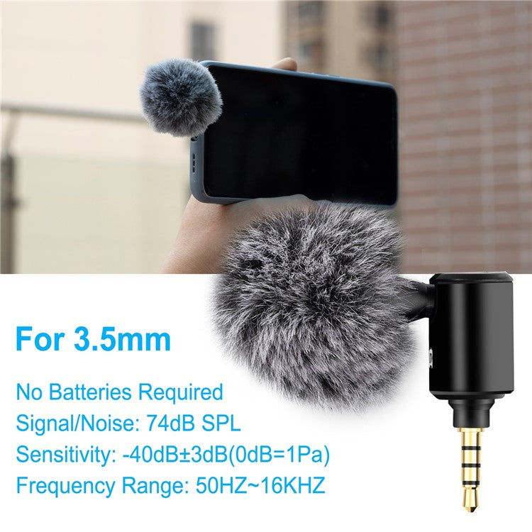 PULUZ PU614B 3.5mm Wireless Lavalier Microphone Clip-On Unidirectional Lapel Mic for Interview, Live Stream