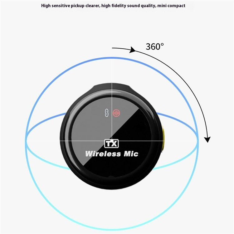 J18 2 in 1 Wireless Lavalier Microphone Type-C Lapel Mic Noise Reduction for Live Streaming Vlog