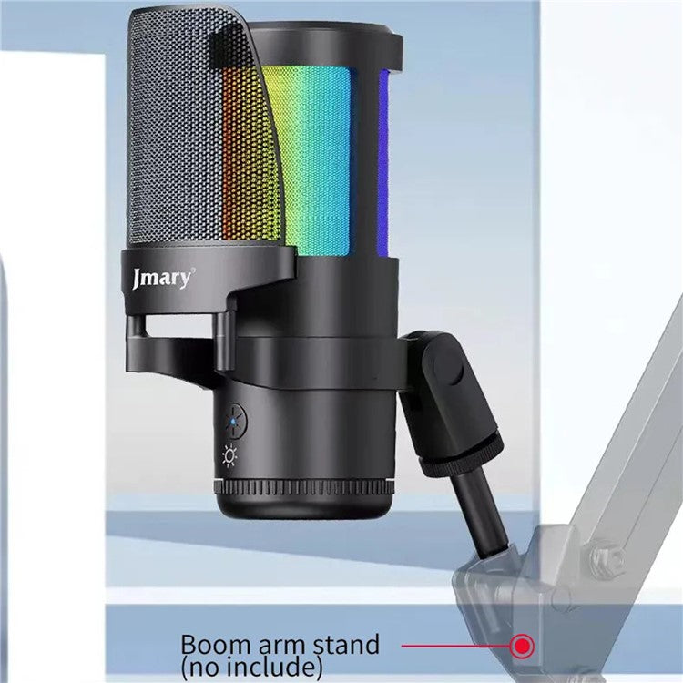 JMARY MC-PW13 Zero Latency Monitor Mic RGB Light Plug and Play Desktop Microphone