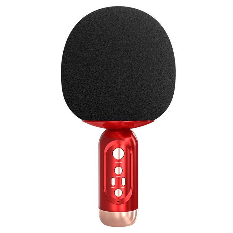 K2 Wireless Bluetooth Microphone Speaker Mushroom Head Singing Mic, English Version - Red
