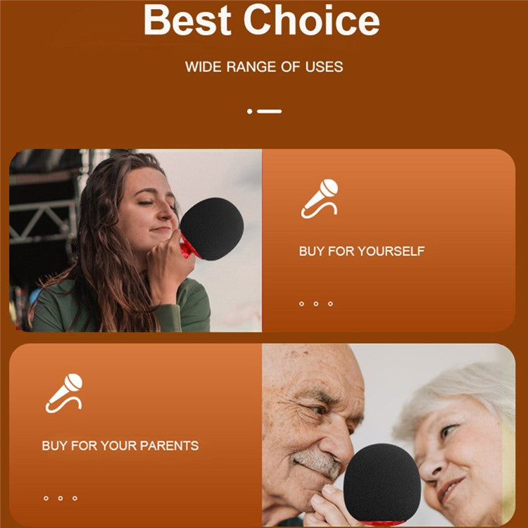 K2 Wireless Bluetooth Microphone Speaker Mushroom Head Singing Mic, English Version - Red