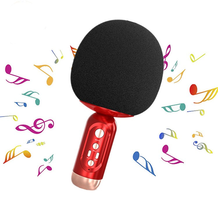 K2 Wireless Bluetooth Microphone Speaker Mushroom Head Singing Mic, English Version - Red