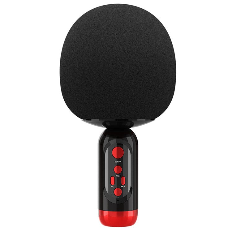 K2 Wireless Bluetooth Microphone Speaker Mushroom Head Singing Mic, English Version - Black