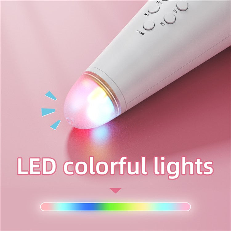 K5 Kids Bluetooth Microphone ABS+Silicone Carrot Shape Singing Mic, English Version - White+Orange