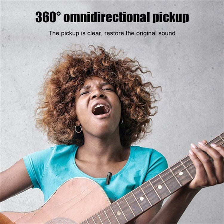 033A2 for Interview Live Broadcast Wireless Lavalier Microphone System 2 Mics + 1 Receiver, Type-C Interface