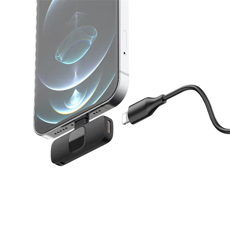 K9 Wireless Lavalier Microphone Transmitter Intelligent Noise Reduction 2.4GHz Mini Mic with Lightning Receiver for Live-streaming / Video Recording