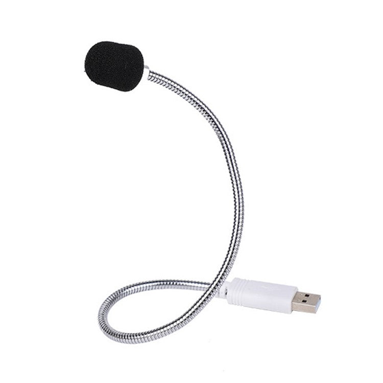HY-302 Mini USB Microphone for Laptop and Desktop Computer PC Condenser Mic with Gooseneck - Silver Grey