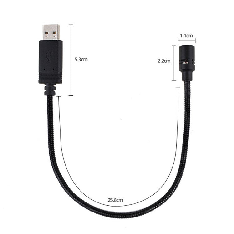 HY-302 Mini USB Microphone for Laptop and Desktop Computer PC Condenser Mic with Gooseneck - Silver Grey