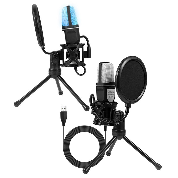 YANMAI SF-666R USB Microphone RGB Condenser Mic for Podcast Recording Studio Streaming Laptop Desktop PC