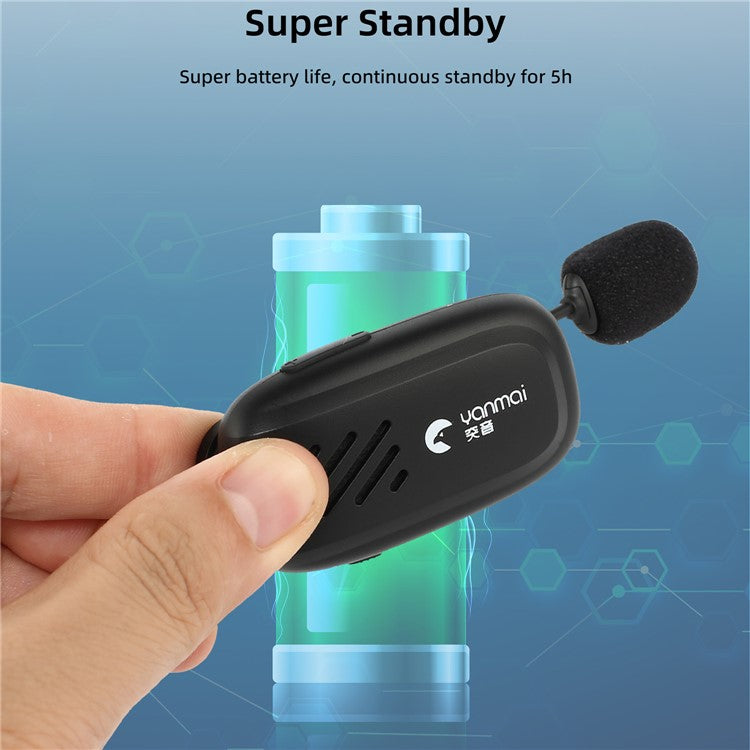 YANMAI K2 Portable Rechargeable Mini Mask Mic Wireless Clip On Mask Microphone Loudspeaker