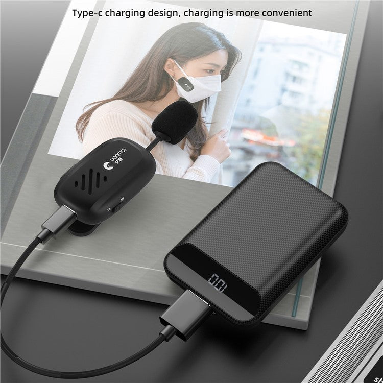 YANMAI K2 Portable Rechargeable Mini Mask Mic Wireless Clip On Mask Microphone Loudspeaker