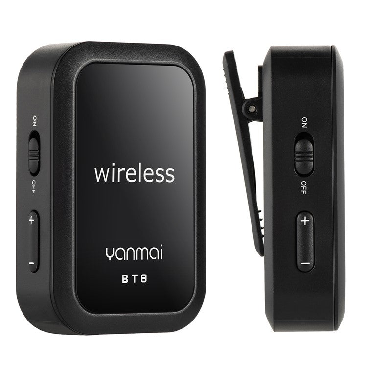 YANMAI BT8 Wireless Noise Reduction Microphone Bluetooth Lavalier Lapel Mic with Headphone