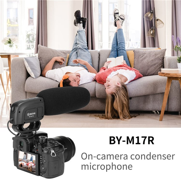 BOYA BY-M17R Condenser Microphone for DSLR Camera Vlog Video Recording Mic with 1 / 4" Adapter