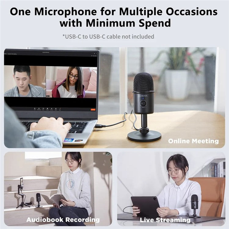 BOYA BY-CM3 Desktop USB Cardioid Microphone Computer Laptop Sound Recording Voice Chat Mic