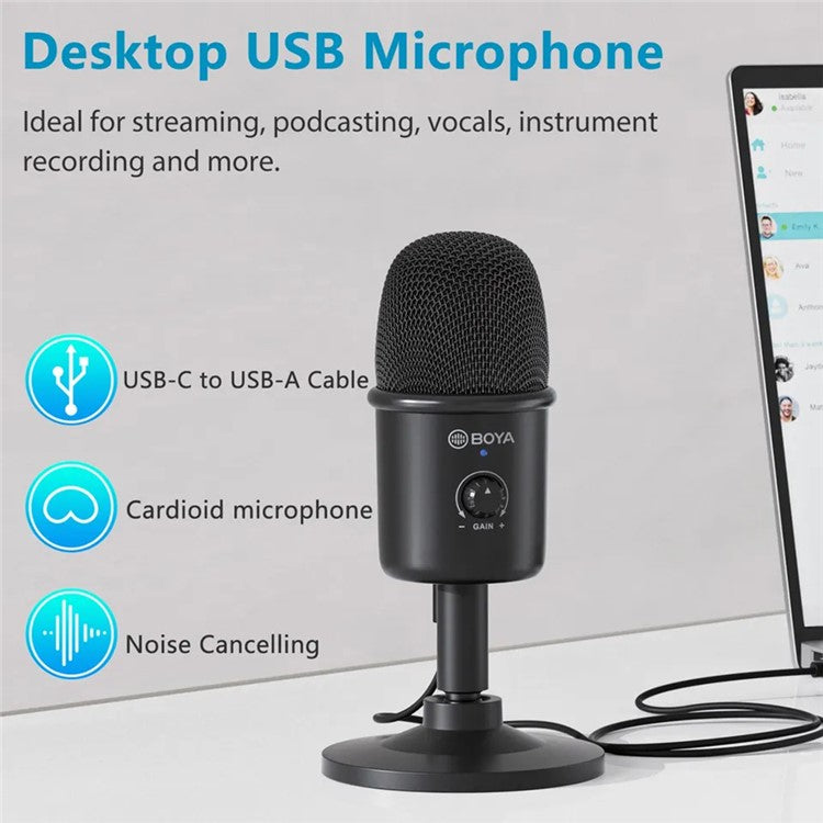 BOYA BY-CM3 Desktop USB Cardioid Microphone Computer Laptop Sound Recording Voice Chat Mic