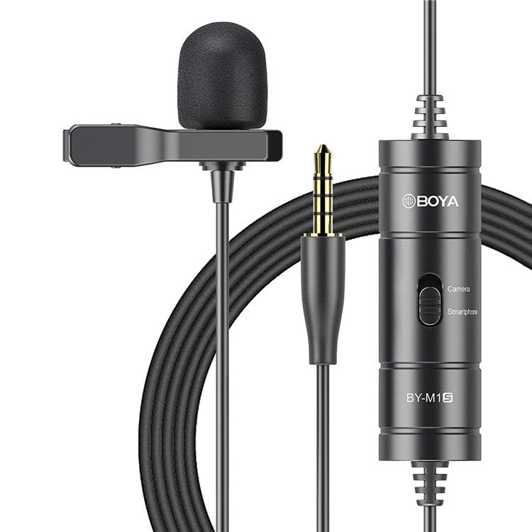 BOYA BY-M1S Wired Lavalier Mic for PC Smartphone DSLR 3.5mm TRRS Condenser Lavalier Microphone