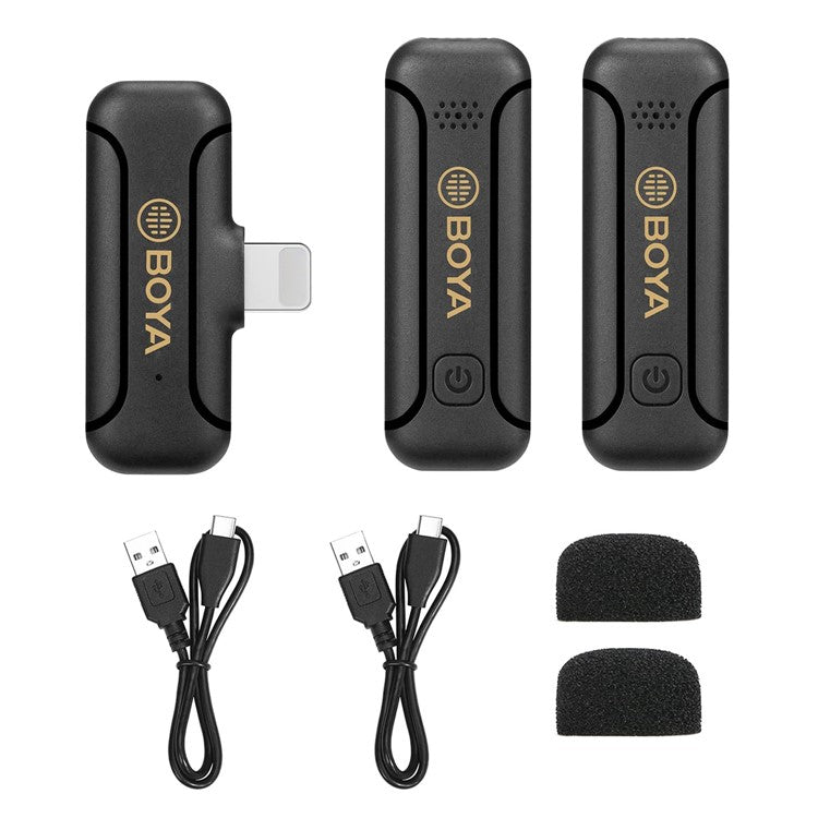 BOYA BY-WM3T2-D2 Wireless Lavalier Microphone System Plug and Play Mic with 2 Transmitters + 1 Receiver for Livestreaming Podcasting